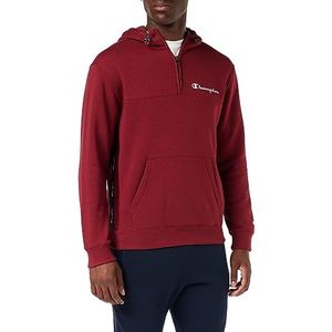 Champion Legacy American Tape-Powerblend Fleece Half Zip Sweatshirt met capuchon voor heren, Rosso Tbr, L