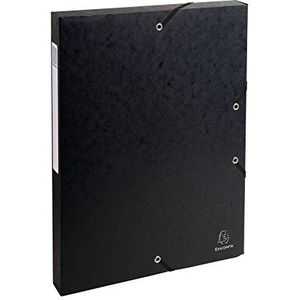 Exacompta 50301E Premium Verzamelbox opgebouwd met elastiek 25 mm breed van extra sterk Colorspan-karton met rugetiket voor DIN A4 archiefdoos documentenbox tekenbox verzamelmap zwart