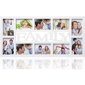 ARPAN Multi diafragma fotolijst-bevat 10 X 6 ''X 4'' foto's, witte familie, W70 x L34 x H3 cm