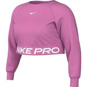 Nike Dames Top Pro Df 365 Crop Ls, Playful Pink/White, FV5486-675, 2X