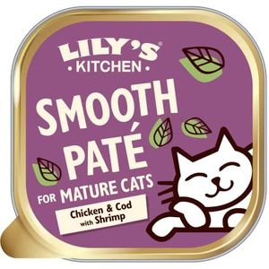 Lily's Kitchen Gladde paté met kip en kabeljauw voor volwassen katten - compleet nat kattenvoer voor volwassen katten (19 x 85 g)