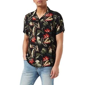 Schott NYC Shrivera overhemd heren, Zwart (Tropical), XXL