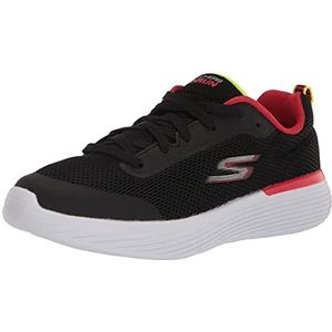 Skechers Jongens Go Run 400 V2 Omega Sneakers, Black Red Textile Lime Trim, 33 EU