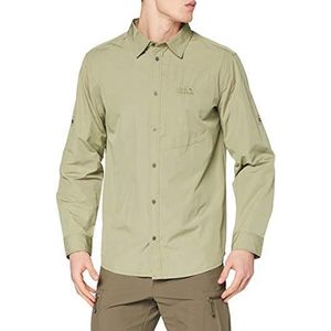 Jack Wolfskin Lakeside Roll-up shirt voor heren, Kaki, FR : 3XL (Taille Fabricant : XXXL)