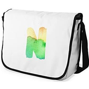 Bonamaison Digitaal bedrukte Messenger schooltas met zwarte riem voor meisjes en jongens, boodschappentassen voor scholieren, schoudertassen, grootte: 29x36 cm