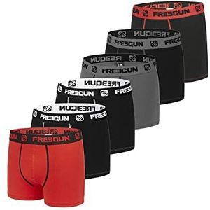 FREEGUN Boxershorts voor heren, stretch, onderbroeken voor mannen, antislip, verpakking van 6 stuks, P1., XL