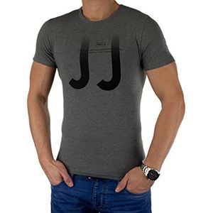 Jack and Jones T-shirt met ronde hals en korte mouwen voor heren, Grijs Melange, XL