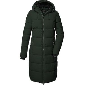 killtec dames Gewatteerde jas/functionele jas in donslook met capuchon KOW 56 WMN QLTD CT, dunkelgrün, 46, 41810-000