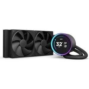 NZXT Kraken Elite 240 RGB - RL-KN24E-B2-240mm AIO CPU Liquid Cooler - Aanpasbaar 2,36” breedhoek LCD-scherm voor GIF's, afbeeldingen, prestatiecijfers - 2 x F120 RGB Core Fans - Zwart