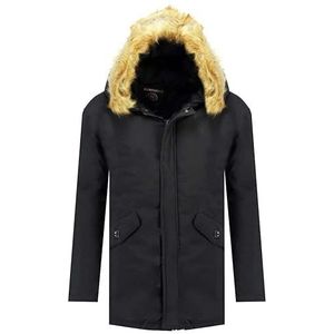 Geographical Norway Bagway Heren Parka, lang, warm, herfst, winter, waterdicht, waterafstotend, bontjas, outdoor, winddichte jas, heren (marineblauw, S), Marineblauw, S