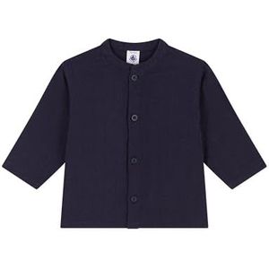 Petit Bateau A08S3 overhemd met lange mouwen, smokingblauw, 6 maanden voor baby's, blauw (smoking), 6 Maanden