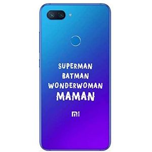 Zokko Beschermhoes voor Xiaomi Mi 8 Lite Superman Batman Wonderwoman Maman – zacht, transparant, witte inkt