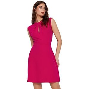 Trendyol FeMan A-lijn Regular fit gebreide jurk, fuchsia, S, Fuchsia, S