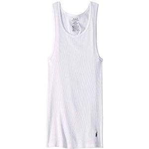 POLO RALPH LAUREN Classic Fit w/Wicking 3-Pack Tank Undershirts 3 White/Cruise Navy Pp SM