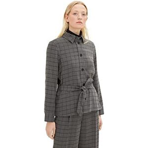 TOM TAILOR Dames Hemdjas met ceintuur 1034553, 30943 - Grey Small Woven Check, 42