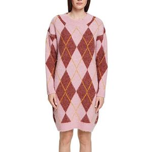 ESPRIT Trui-jurk van wolmix met argyle-patroon, lichtroze, XS