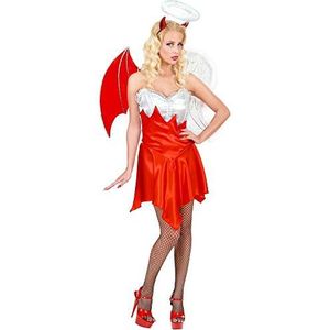 Widmann - Kostuum engel/duiveltjes, jurk, vleugels en hoofdsieraad, carnaval, themafeest