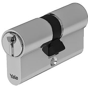 Yale YC101KD354504N1 Europese cilinder met hoge veiligheid, vernikkeld, 35/45 mm, dubbele, koppeling, 4 sleutels