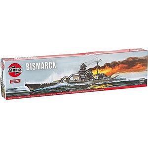 Airfix Vintage Classics Set - A04204V Bismarck - Plastic Model Scheepskits voor Volwassenen & Kinderen 8+, Set Inclusief 170 Stuks - Schaal 1:600 Schaal Model Schip Set