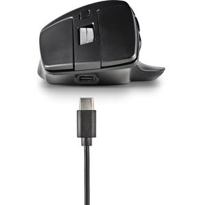 Draadloze bluetooth-muis, oplaadbare batterij, tot 1600 dpi, kleur zwart, ideaal voor werk en spel, zorgt voor meer bewegingsvrijheid.