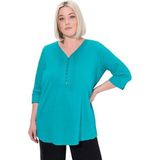 Ulla Popken - Tuniek - Azuur - Katoen - Driekwart Mouw