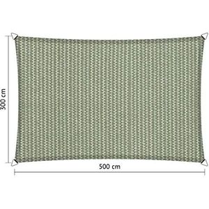 Shadow Comfort® Rechthoekige Schaduwdoek - UV Bestendig - Zonnedoek - 400 x 500 CM - Moonstone Green