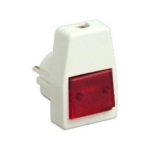 UNITEC Schuko-stekker, pvc met schakelaar, verlicht, wit