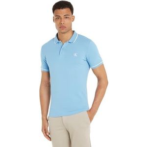 Calvin Klein Jeans Poloshirt voor heren, korte mouwen, blauw (Dusk Blue), XS