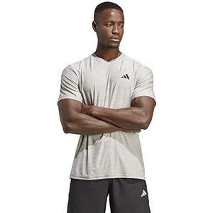 adidas Heren Train Essentials Stretch Training Tee, Mgh Solid Grey/White/Black, XXL