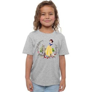 mandarin creative ltd Sneeuwwitje en haar bos vrienden meisjes T-shirt, atletische heather, 9-10 jaar, Atletische Heather, 9-10 jaar