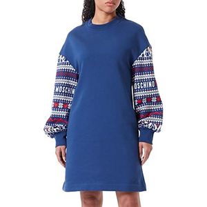 Love Moschino Damesjurk met lange mouwen en lange mouwen, blauw, 40