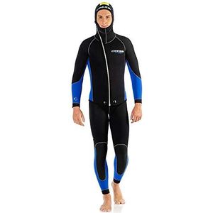 Cressi Heren Medas 5mm tweedelige neopreen wetsuit jas Longjohn - zwart/blauw, X-Large