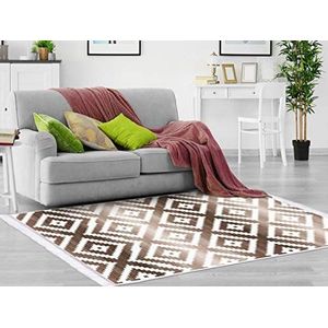 Homemania HALI-67088 tapijt, bedrukt, Rhombus 3, modern, meerkleurig van stof, 80 x 120 x 0,1 cm