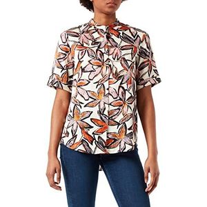 BOSS Dames C Befelina kraagloze relaxed fit blouse met print van het seizoen, Open Miscellaneous962, 36