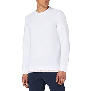 BOSS Salbo 1 Slim Fit sweatshirt met geborduurd logo, White100, XS