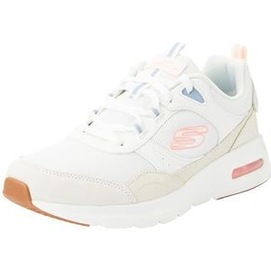 Skechers Dames Skech-AIR Court Cool Avenue, gebroken wit leer/mesh/multi trim, 8 UK, Gebroken wit lederen mesh multi trim, 41 EU