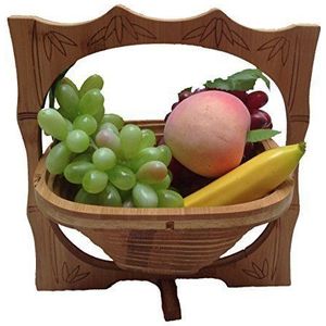 GMMH Vouwmand fruitmand decoratieve schaal fruitschaal hout opvouwbaar (design vierkant)