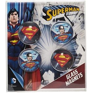 Joy Toy 301013 Superman 2,5 cm van glas, 4-delig in geschenkverpakking, 1 x 8,5 x 9,5 cm magneten