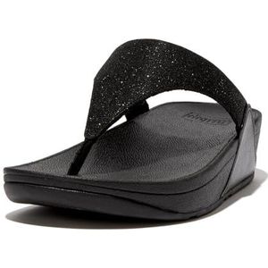 Fitflop Dames LULU SHIMMERLUX teen post sandalen, zwart, 4.5 UK, Zwart, 37.5 EU