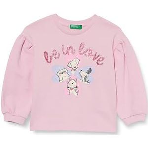 United Colors of Benetton Sweatshirt met capuchon voor meisjes en meisjes, Roze, 3 jaar