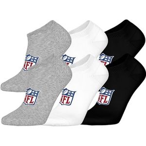 NFL SHIELD 6pk Sneaker Socks - MGR/WHT/BLK - 43/46