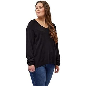 Peppercorn Dames Tana V-hals Pullover Curve 24 V, Zwart, 16