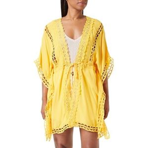 ZITHA dames kimono met gaatjes, geel, S