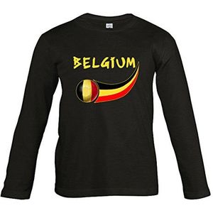 Supportershop Shirt België zwart L/S kinderen voetbal