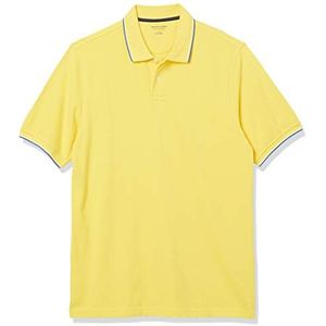 Amazon Essentials Men's Poloshirt van piqué-katoen met normale pasvorm (verkrijgbaar in grote en lange maten), Geel/Blauw/Wit, XXL