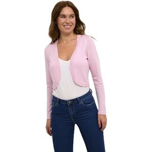 Kaffe Bolero lange mouwen voor dames, regular fit, open voorkant, ronde rand, dames, Pink Mist, XL