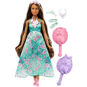 Barbie - Prinsessenpop duizenden magische kapsels, bruin, verschillende kleuren/modellen