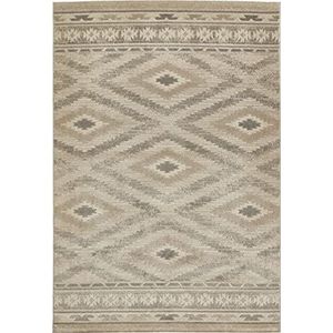 Luxor Living Castell, geweven tapijt, modern design met achterkant van jute grijs, 120 x 170 cm