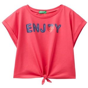 United Colors of Benetton T-shirt voor meisjes en meisjes, Rood, 140