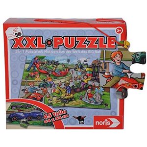 Noris 606032051 Big Bobby Car XXL puzzel met 45 delen, 2 motieven 50 jubileum (totale grootte: 64 x 44 cm) -voor kinderen vanaf 3 jaar